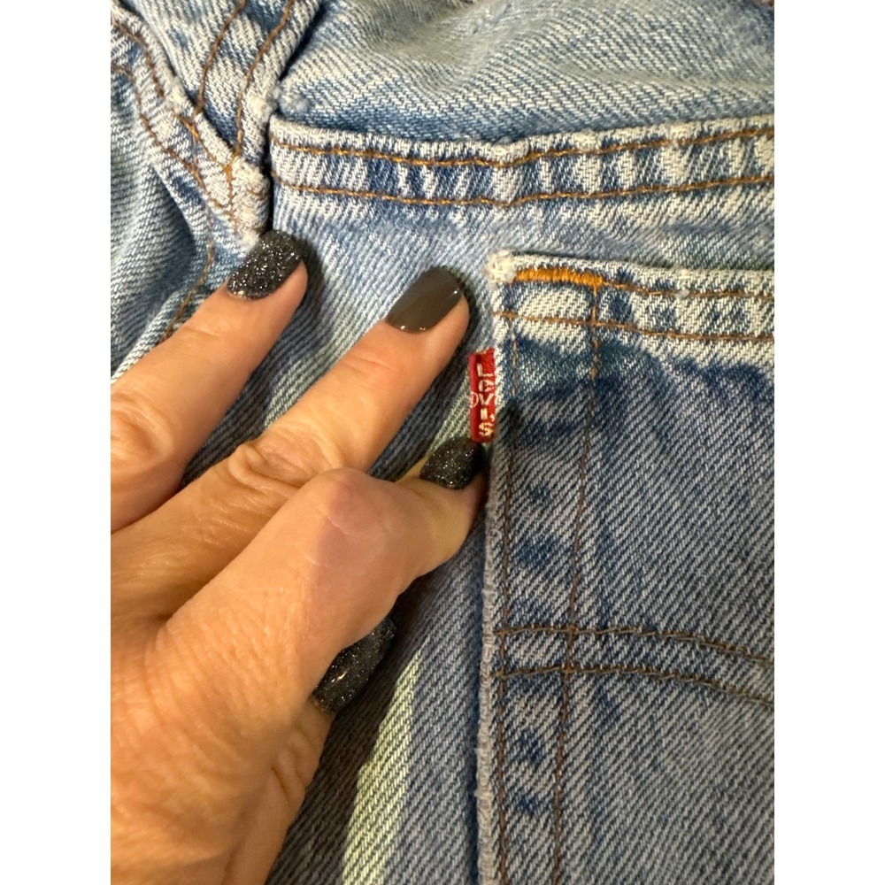 Vintage Levi Strauss 501 Distressed Button Fly‎ Wash Denim Jeans 34x32 90s USA - Picture 10 of 12